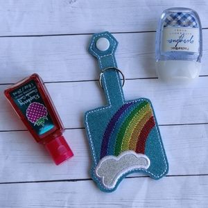 Rainbow hand sanitizer holder keyring